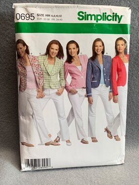 Simplicity Misses Coat Jacket Sewing Pattern Size 6 8 10 12 0695 2004